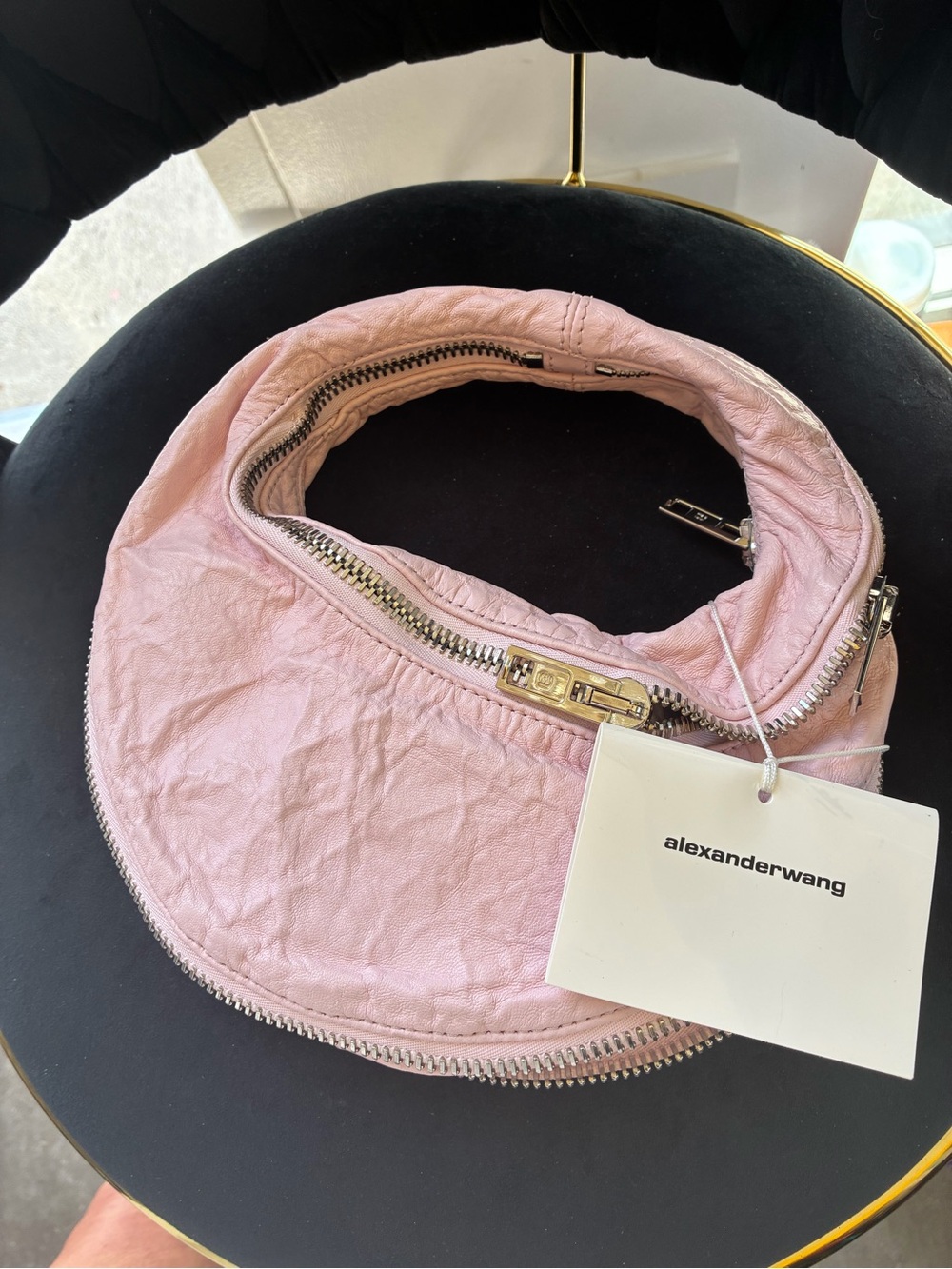 Alexander Wang Light Pink Leather Crescent Shoulder Bag